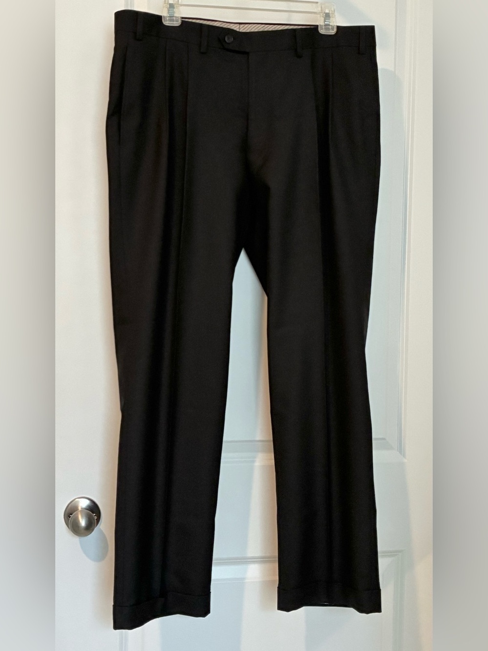 Lauren Ralph Lauren Mens Black Dress Pants 36x30 Cuffs Pleated Classic Fit
